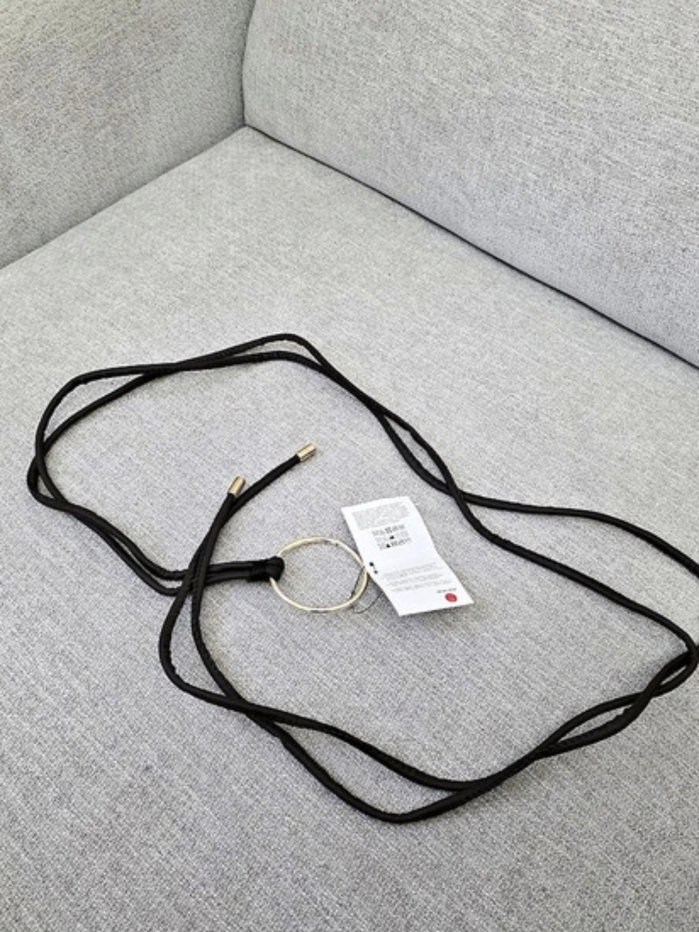 Zara 100% Leather Double Cord Belt Black & Gold